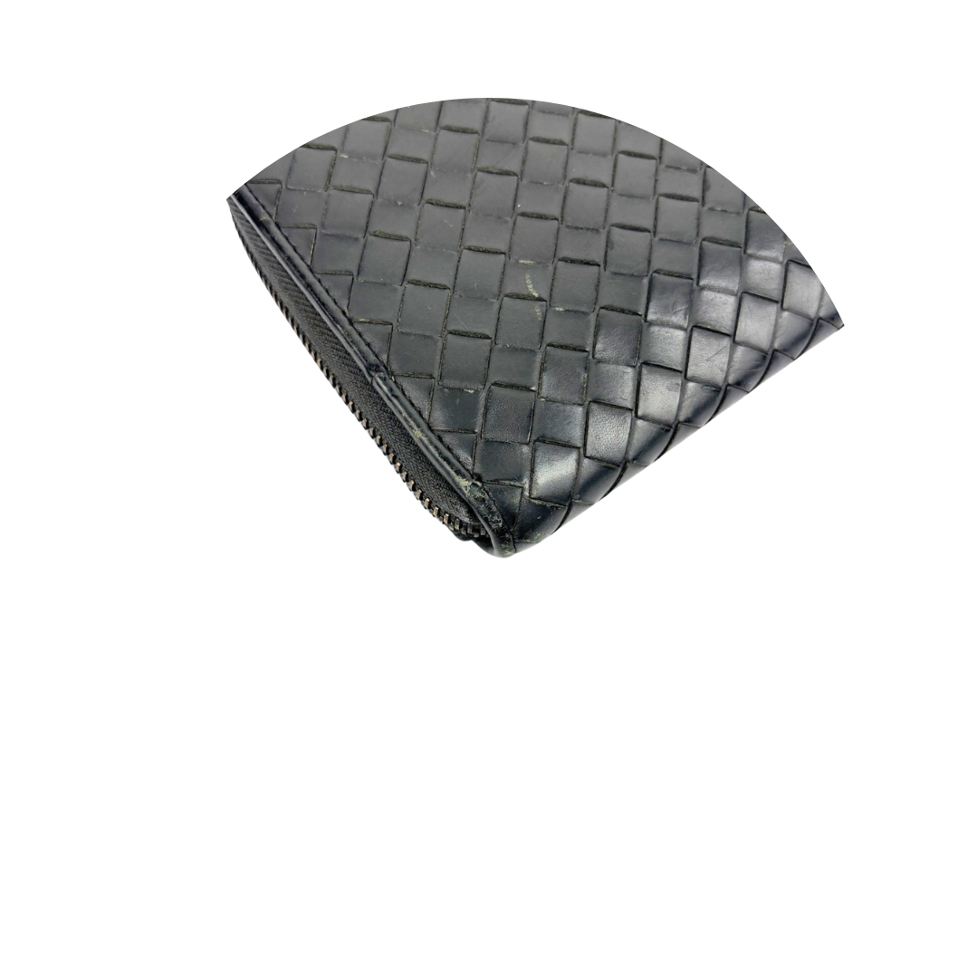 Bottega Veneta Intrecciato Grey Zip Around Wallet