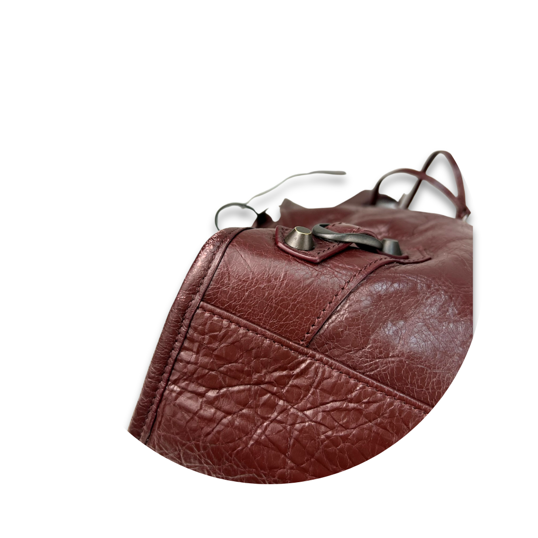 Balenciaga Maroon Medium City Bag