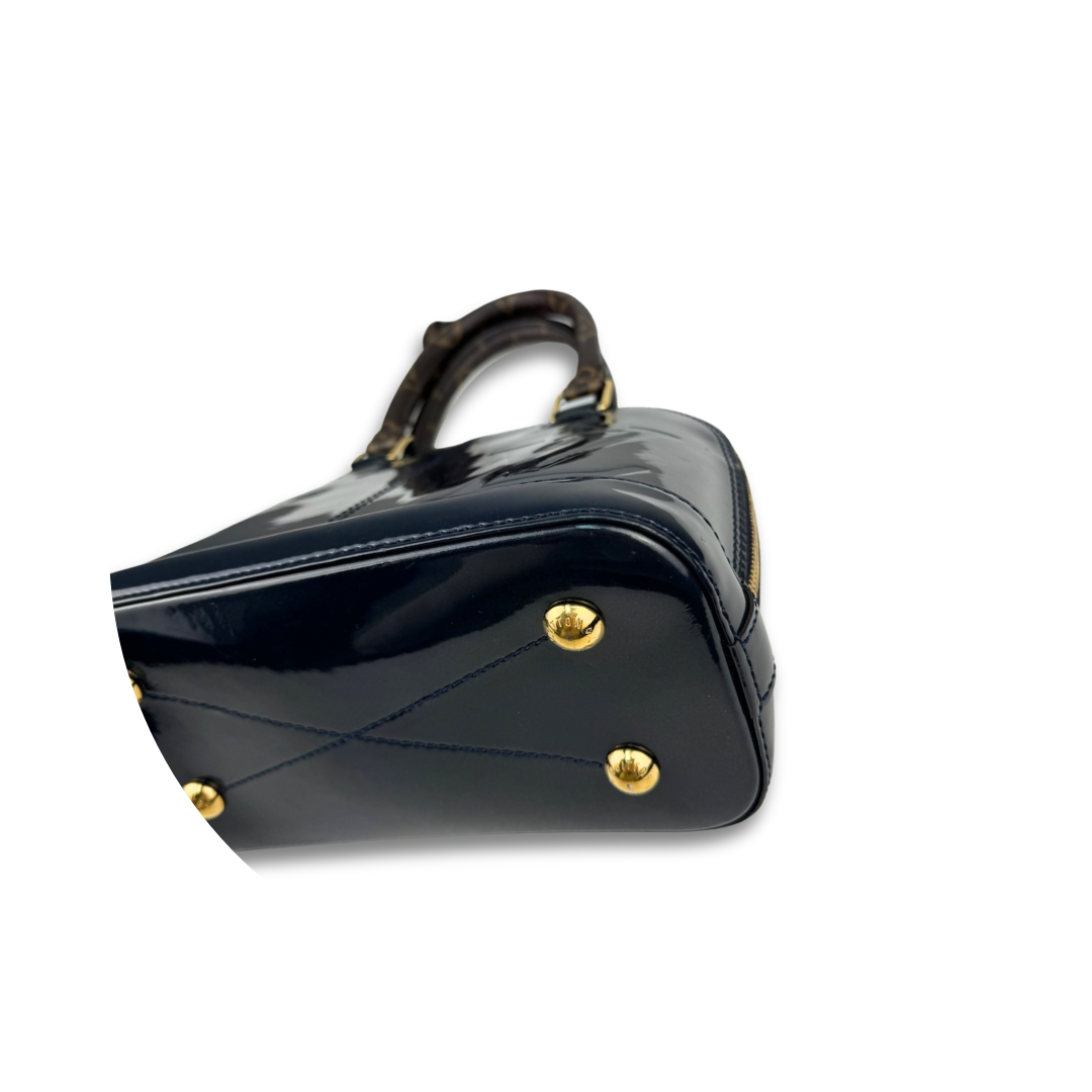 Louis Vuitton Navy Blue Patent Alma BB
