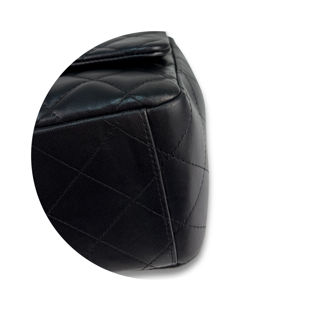 Chanel Black Lambskin Classic Maxi Double Flap