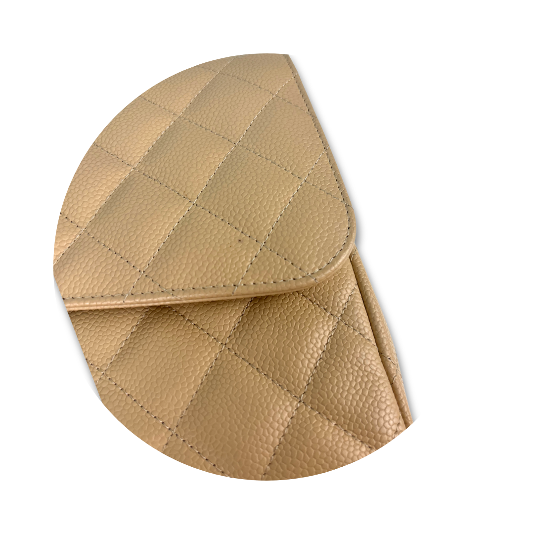 Chanel Beige Caviar Jumbo Double Flap
