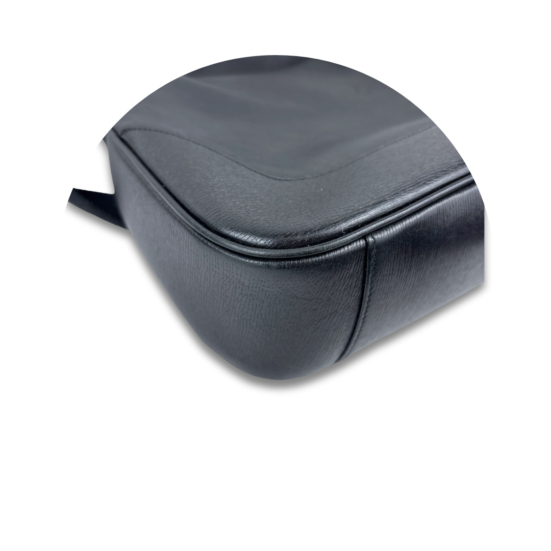 Gucci Black Leather Bamboo Convertible Hobo