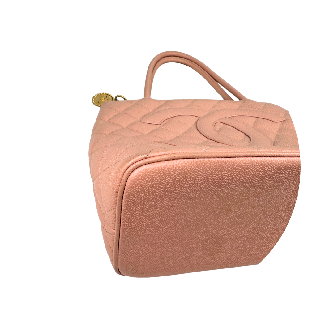 Chanel Pink Caviar Medallion Tote