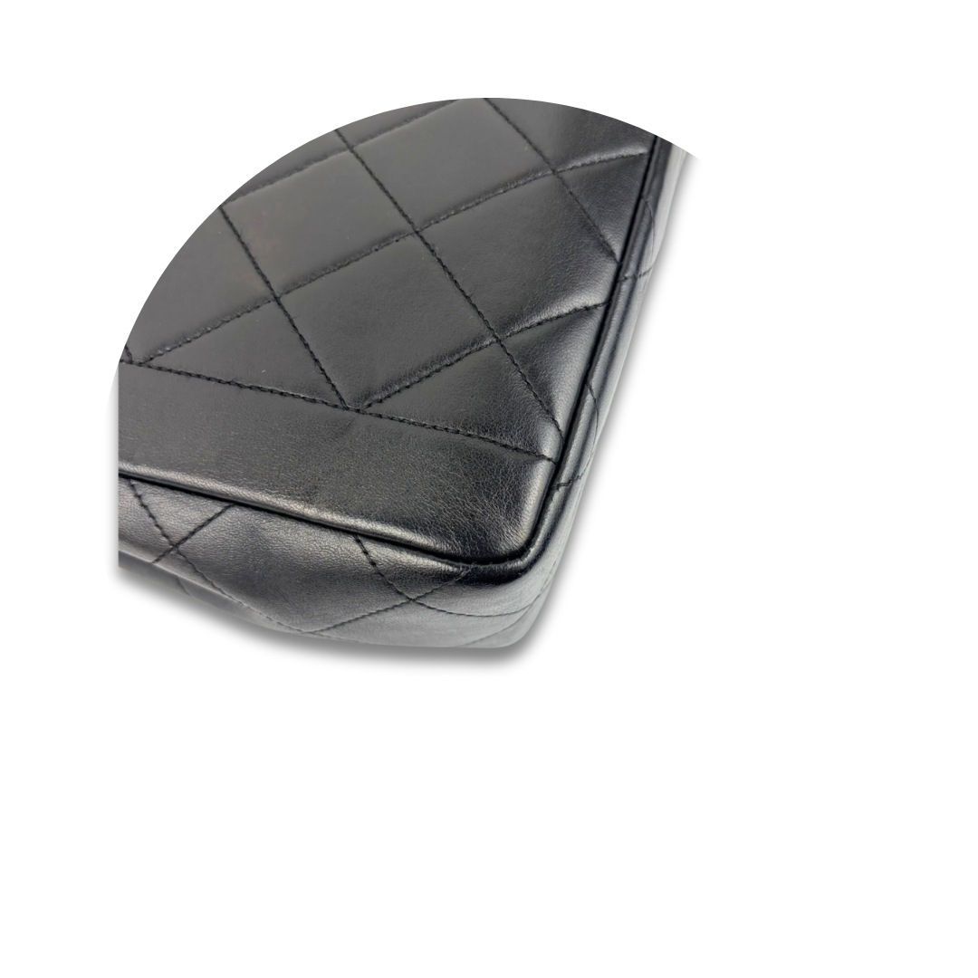 Chanel Black Lambskin Square Single Flap
