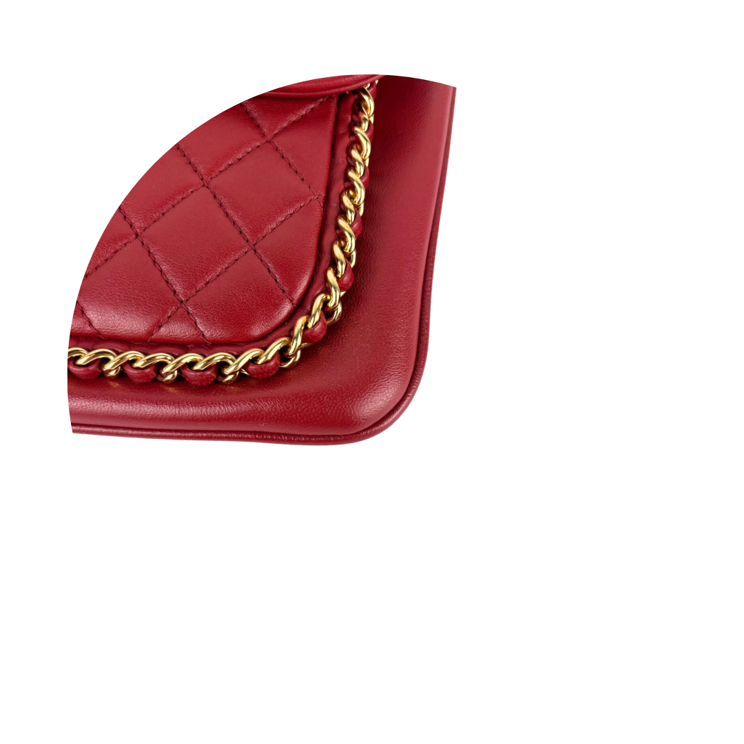 Chanel Red Unchained Single Flap Bag