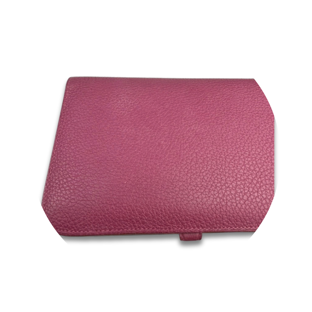 Hermès Clemence Dogon Duo Wallet Plum