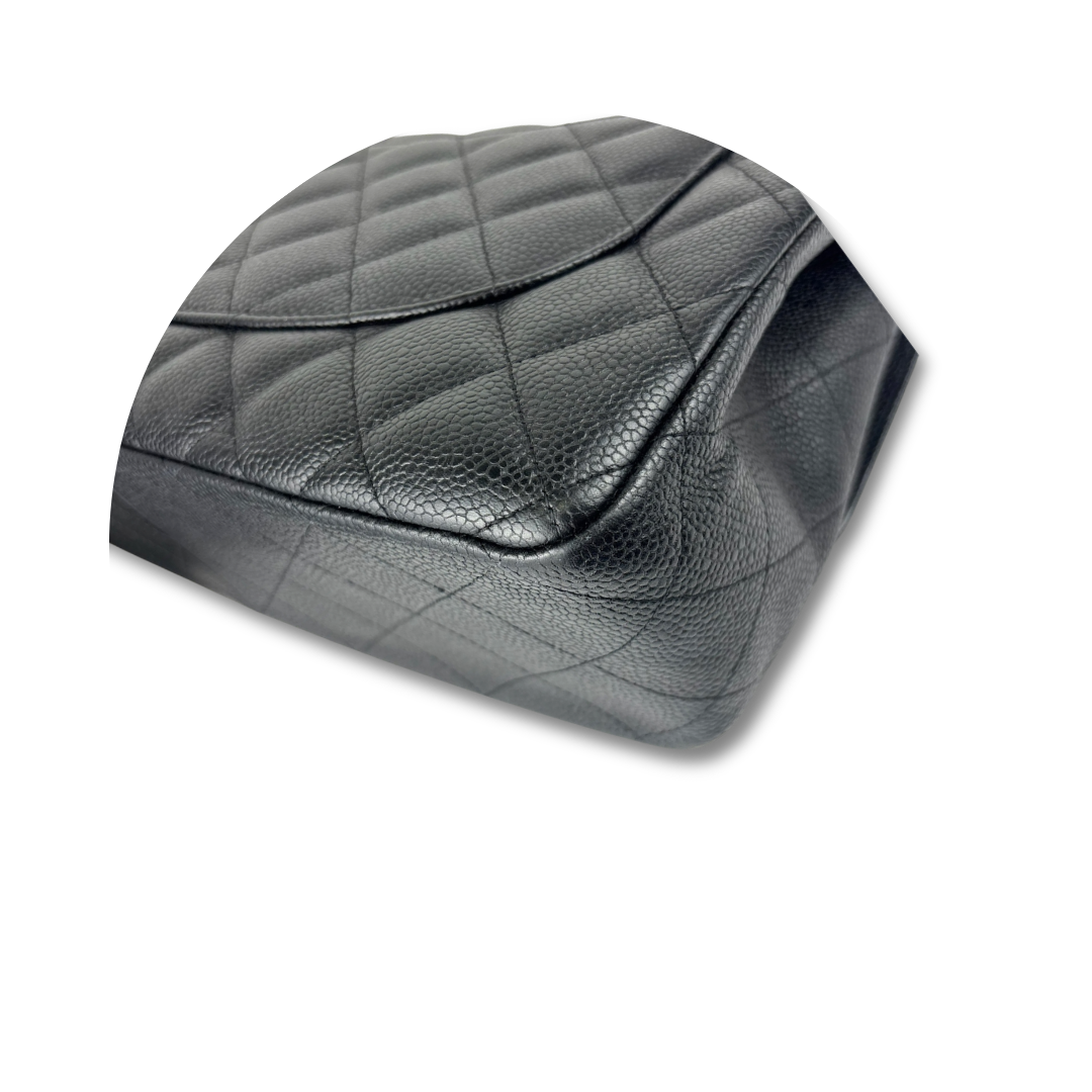 Chanel Black Caviar Classic Jumbo Double Flap