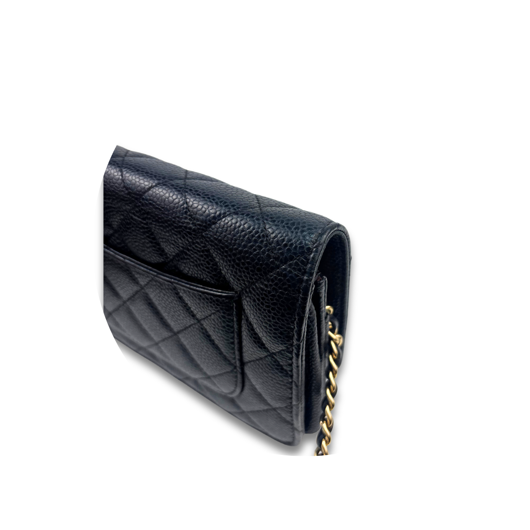 Chanel Navy Caviar Classic Wallet on Chain