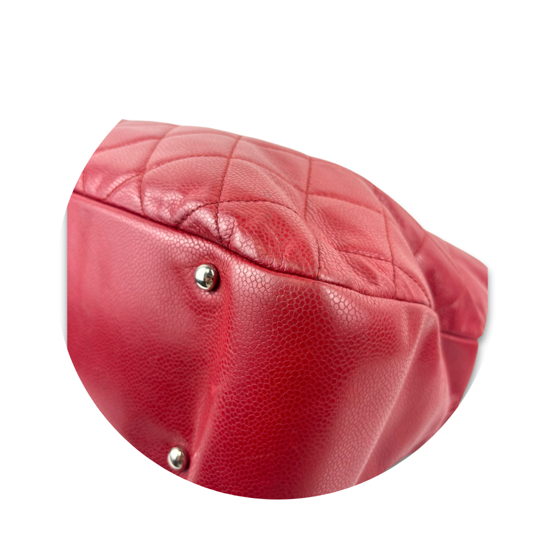 Chanel Burgundy Quilted Caviar CC Timeless Soft Tote
