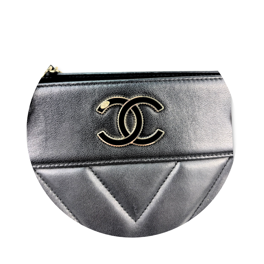 Chanel Black Chevron Mademoiselle Shopping Tote