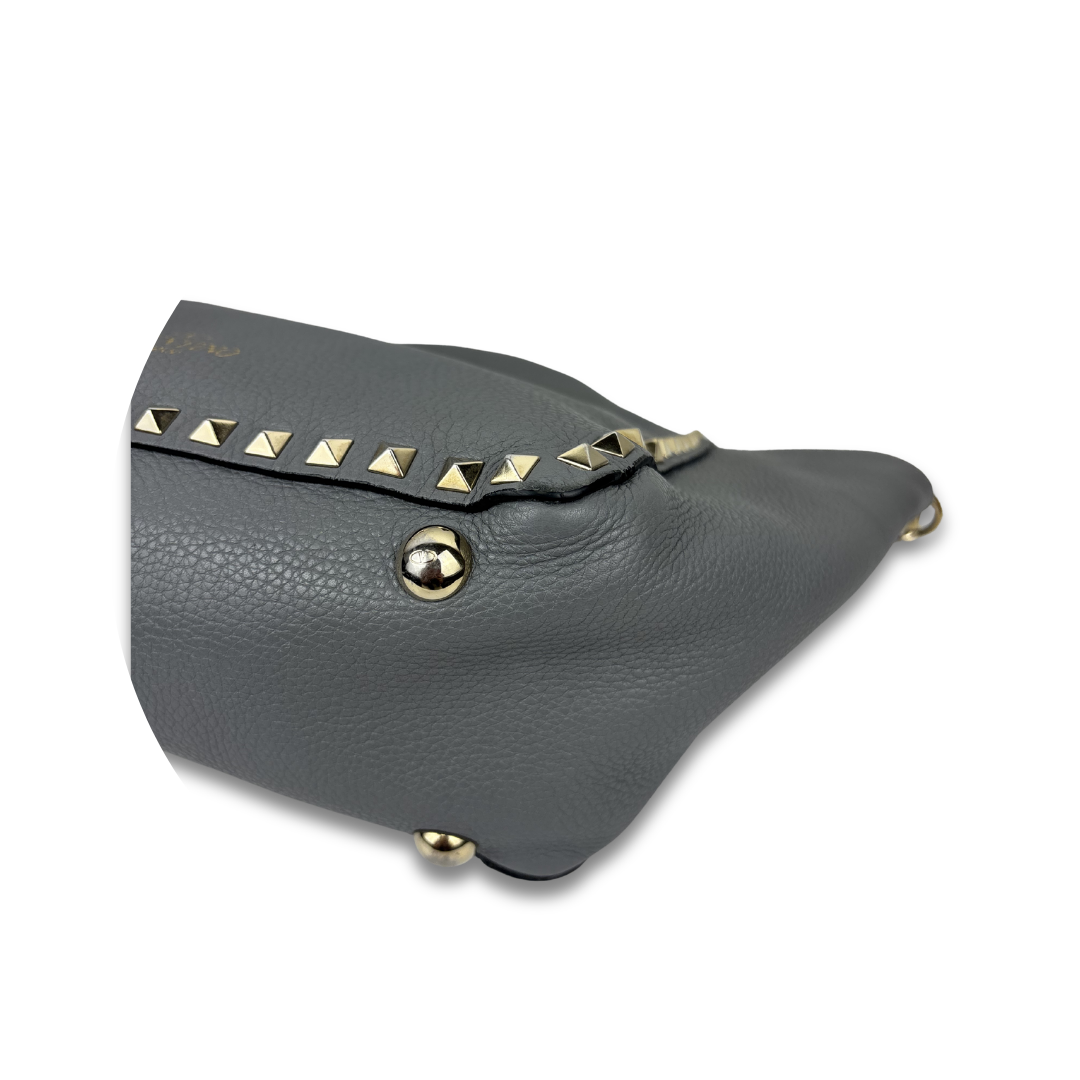 Valentino Grey Rockstud Shoulder Bag