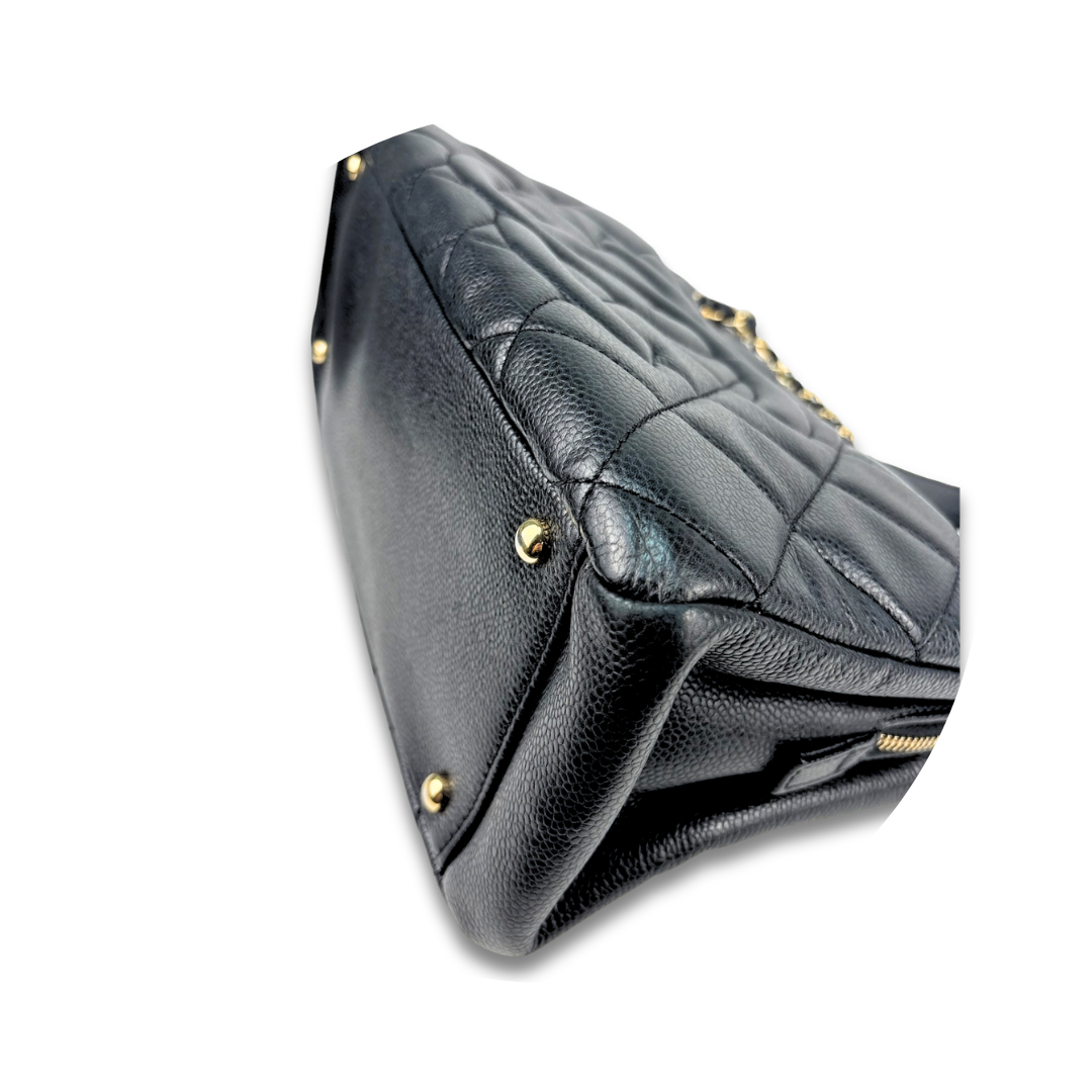 Chanel Black Caviar Small Soft Shopping Tote