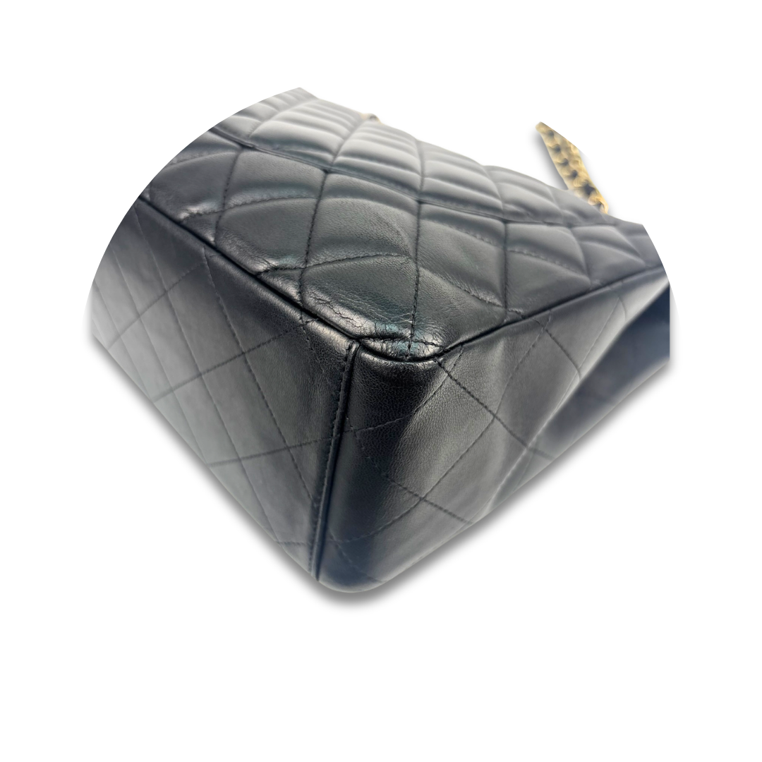 Chanel Black Lambskin Maxi Single Flap