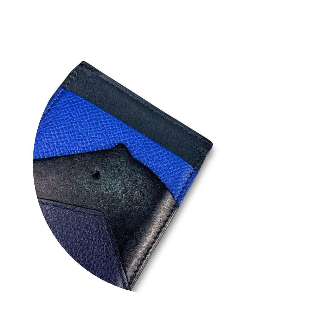 Hermes Blue Epsom Les Petits Chevaux Card Holder