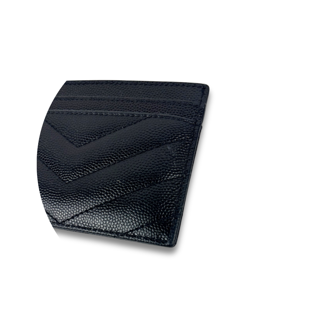 YSL Cassandre Black Grained Card Case