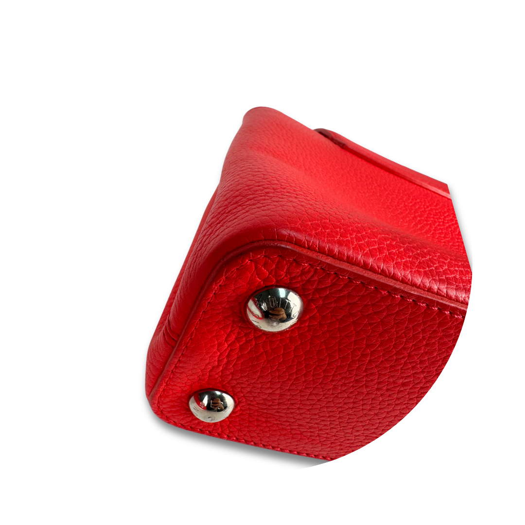 Louis Vuitton Red Taurillon Capucines PM