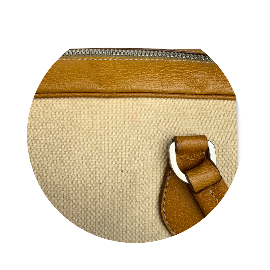 Prada Beige Canvas Bowler Bag