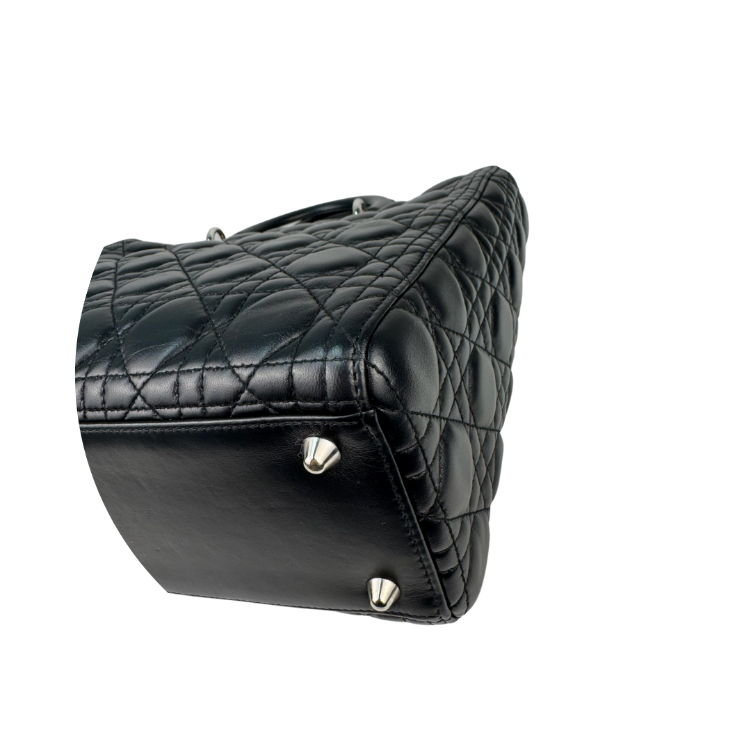 Dior Black Lambskin Large Lady Dior