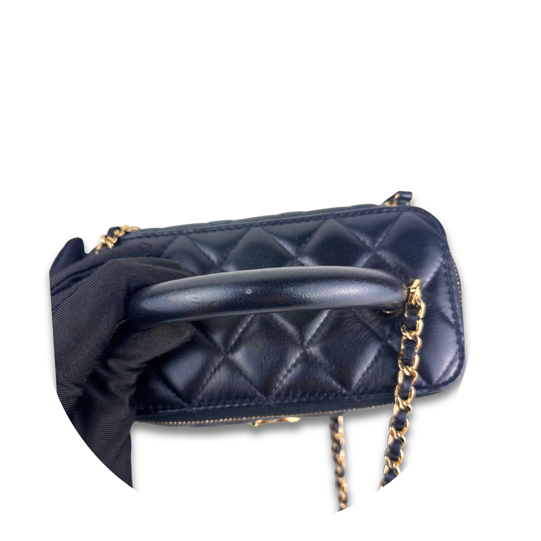 Chanel Black Top Handle Mini Vanity