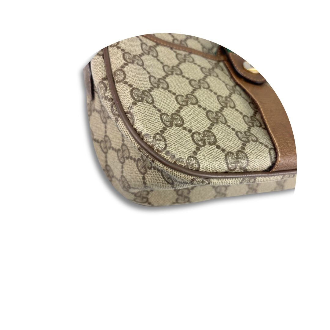 Gucci GG Brown Halfmoon Crossbody