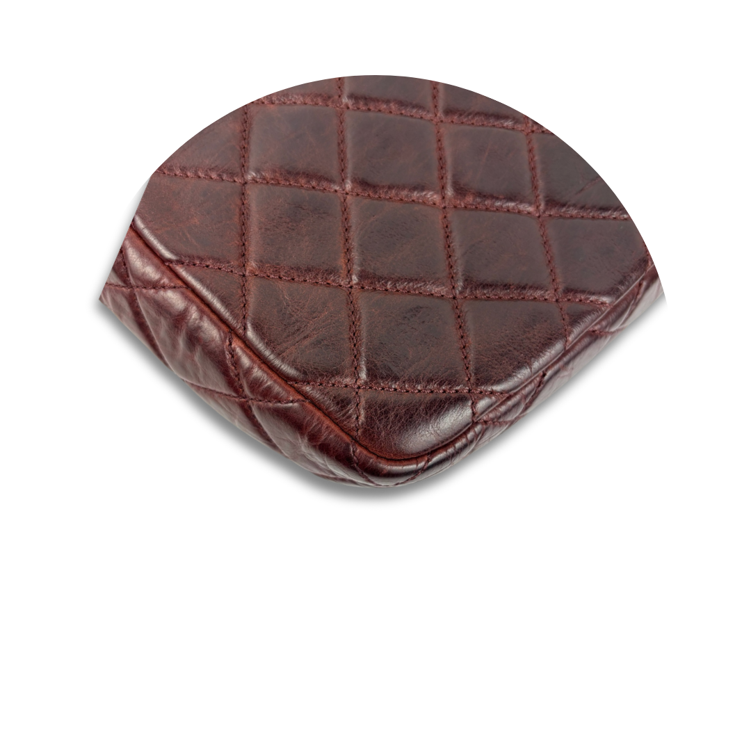 Chanel Distressed Burgundy Soft Double Flap Bag