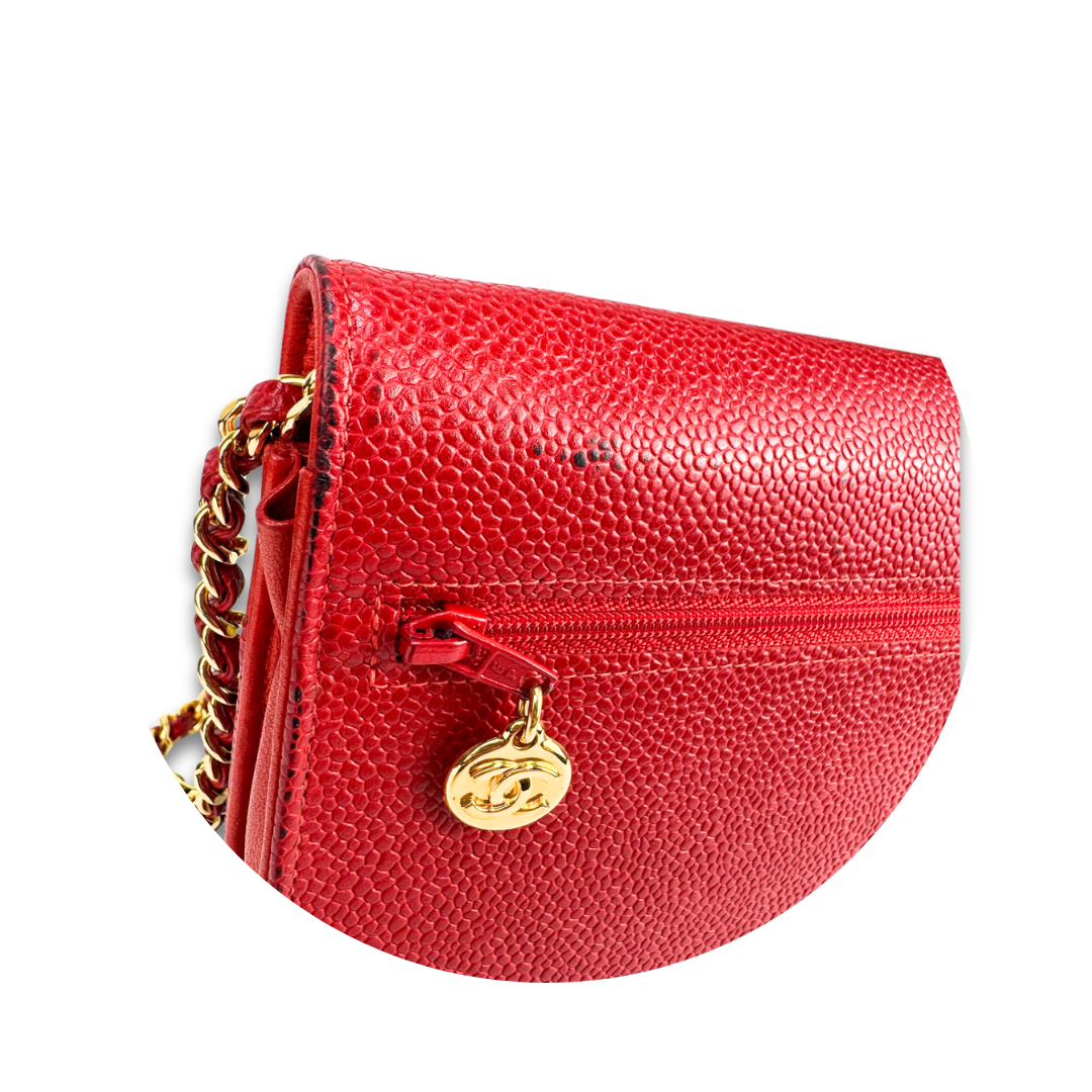 Chanel Red Caviar Timeless Wallet on Chain