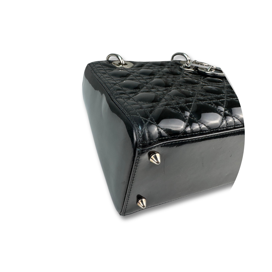 Dior Black Patent Medium Lady Dior