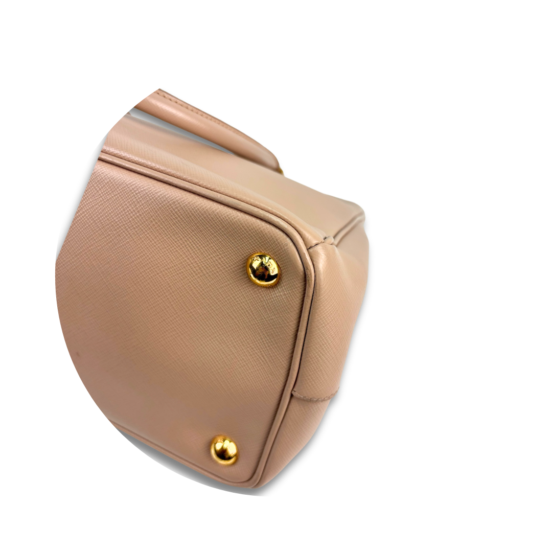 Prada Small Pale Pink Double Zip Galleria