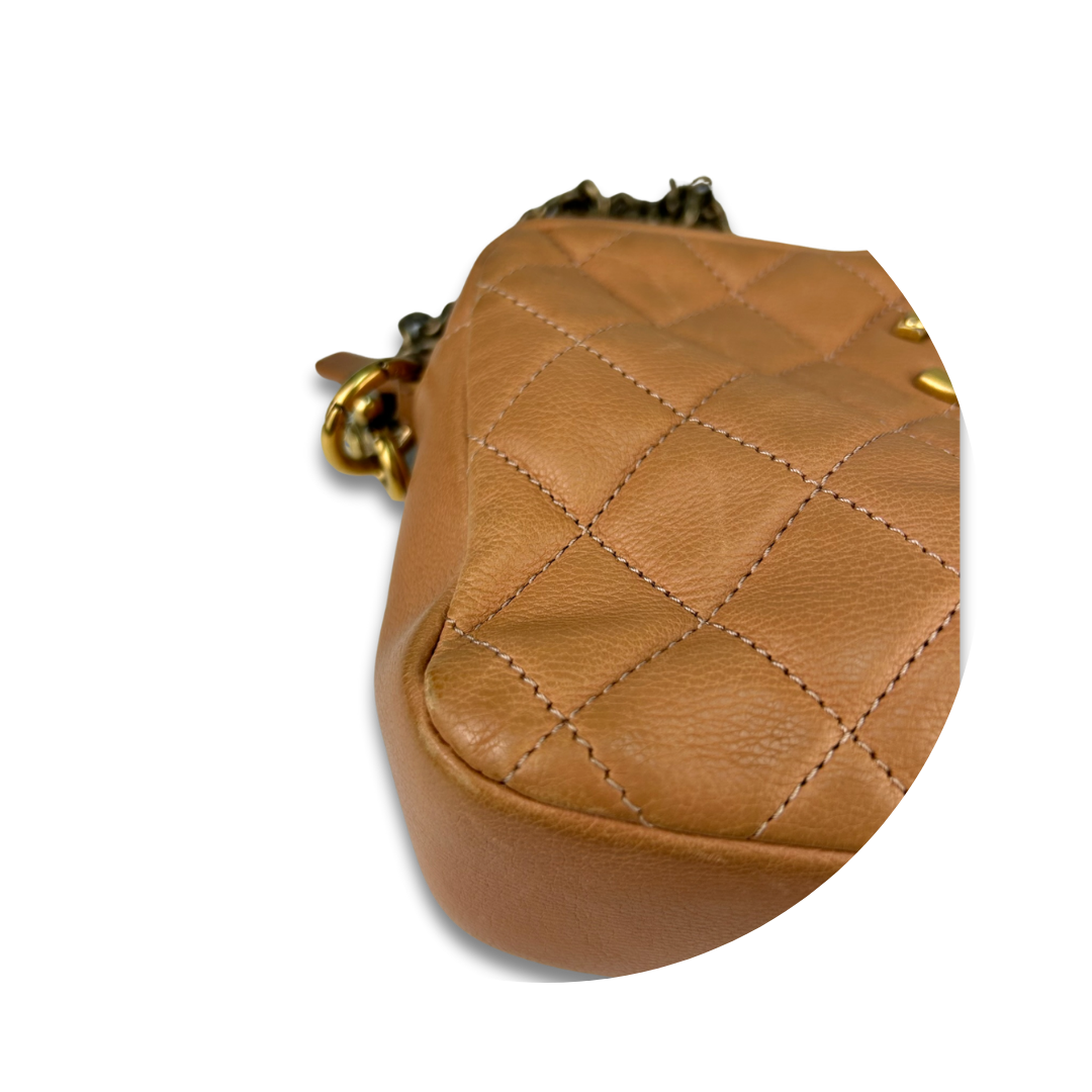 Chanel Brown Quilted Camera Bag