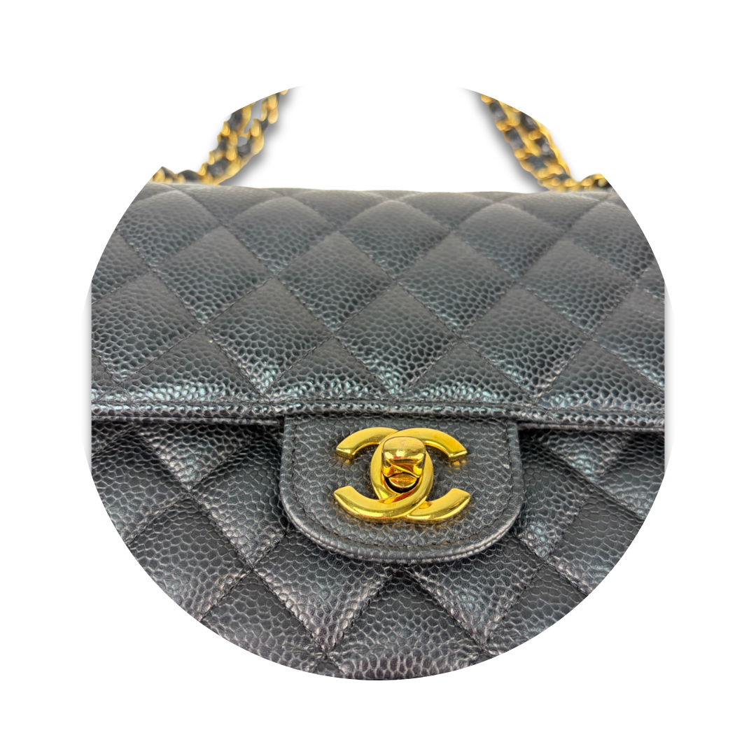 Chanel Black Caviar Medium Double Flap