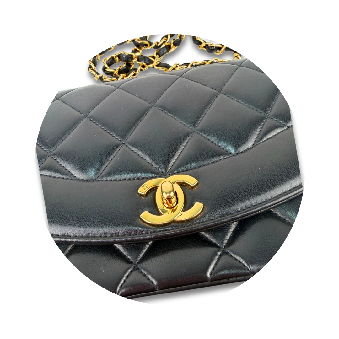 Chanel Lambskin Small Diana Single Flap