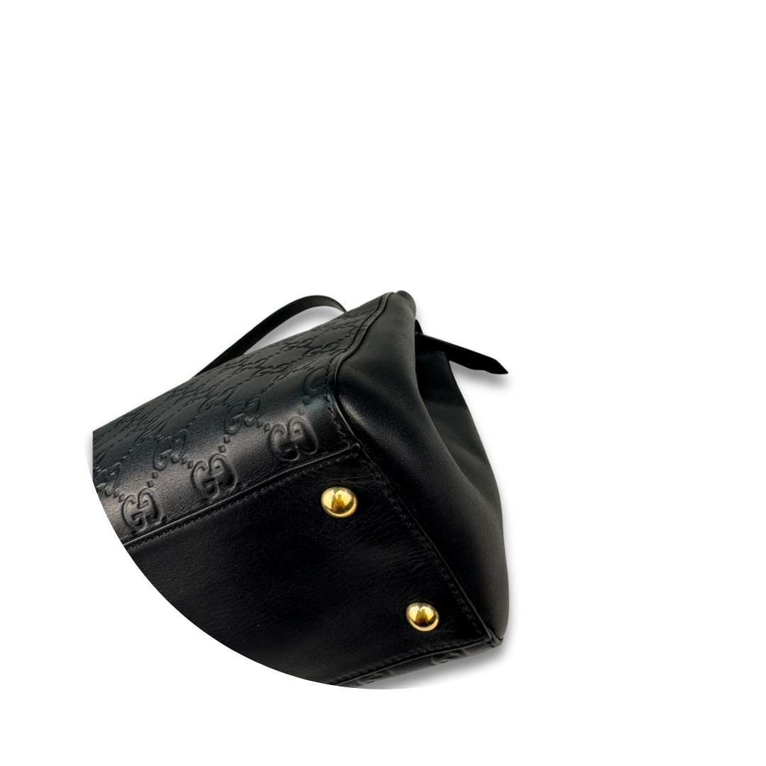 Gucci Black Guccissima Soft Signature Tote
