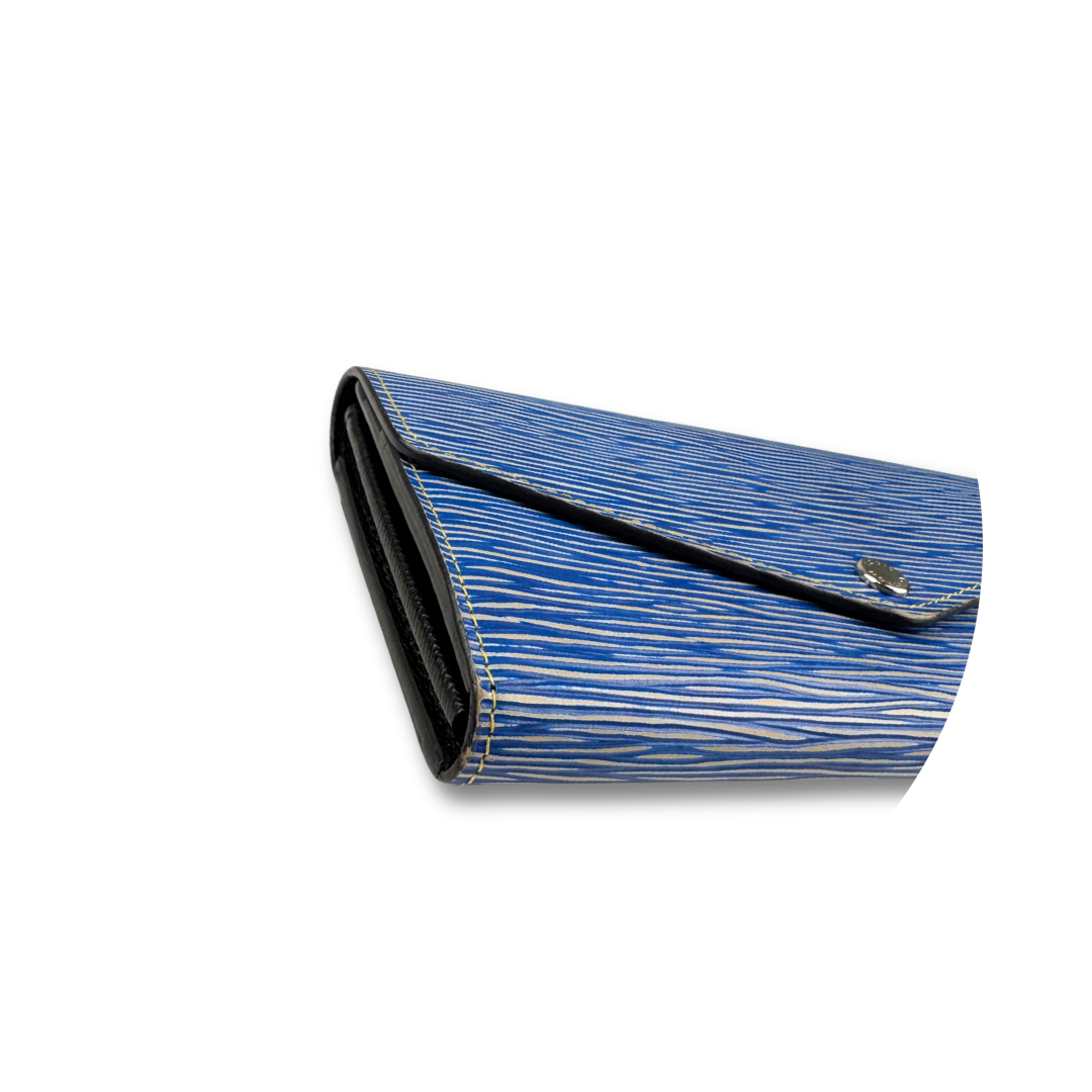 Louis Vuitton Denim Epi Leather Sarah Wallet