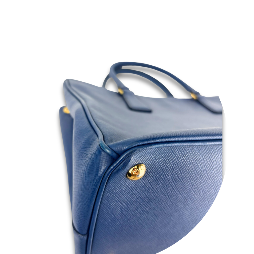 Prada Blue Medium Galleria Double Zip