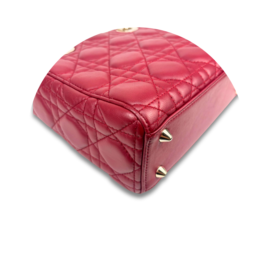 Dior Small Red Lambskin Lady Dior