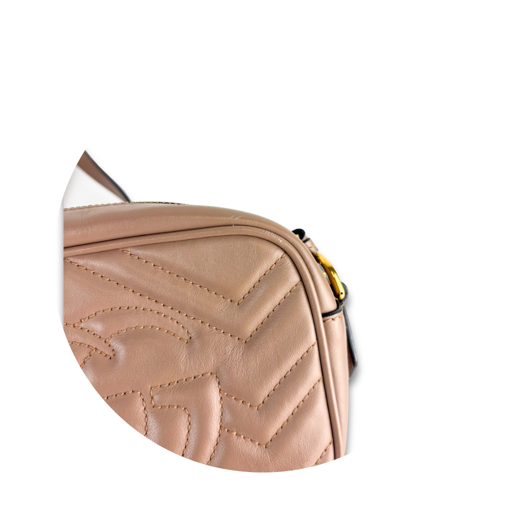 Gucci Dusty Rose Mini Marmont Camera Bag
