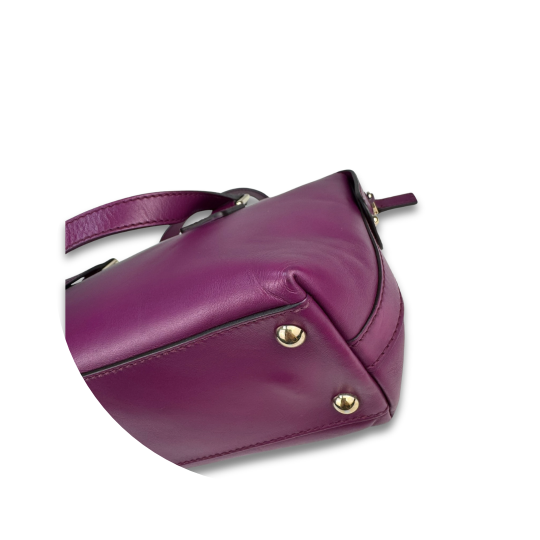 Gucci Purple Leather Top Handle