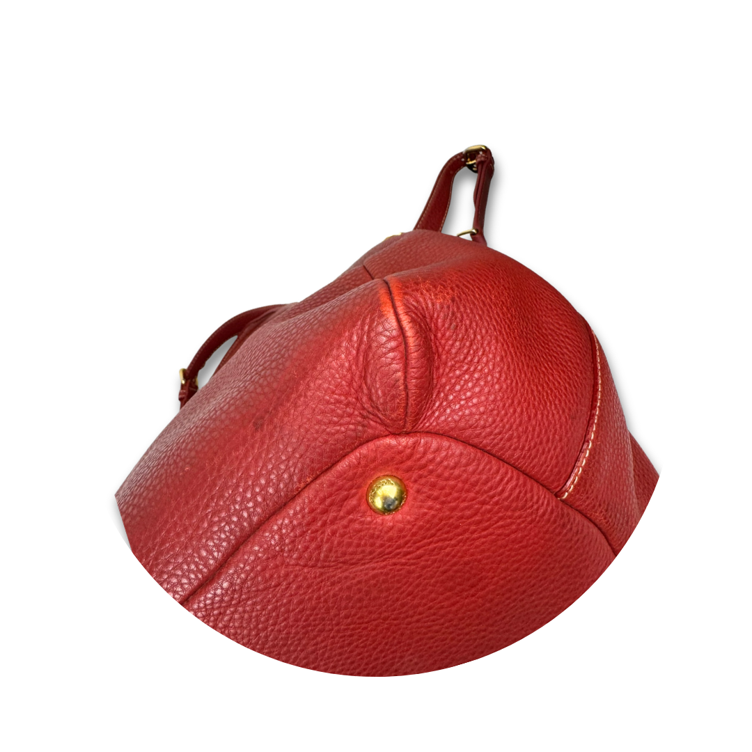 Prada Red Manici Convertable Tote