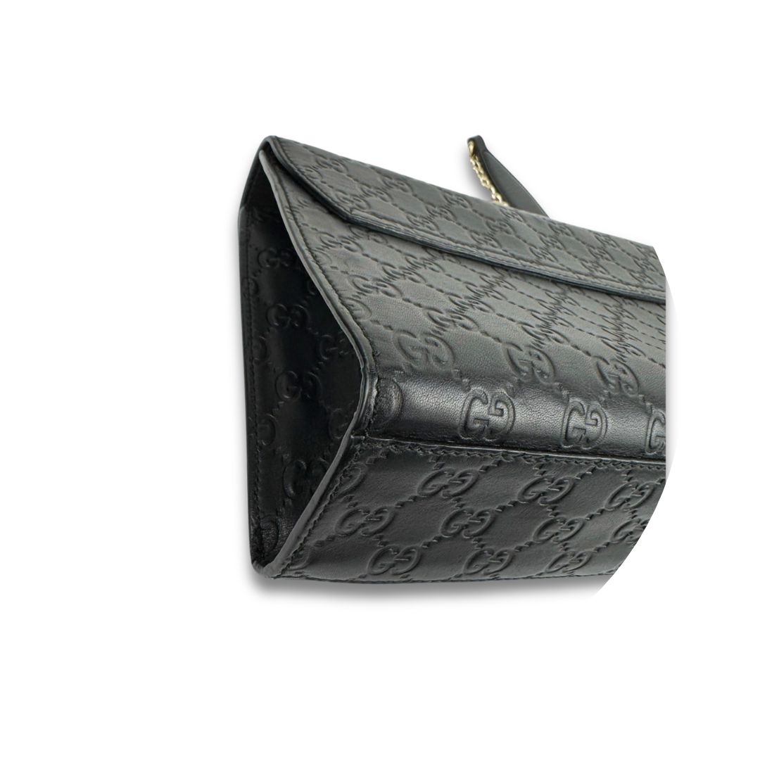 Gucci Black Guccissima Emily Shoulder Bag