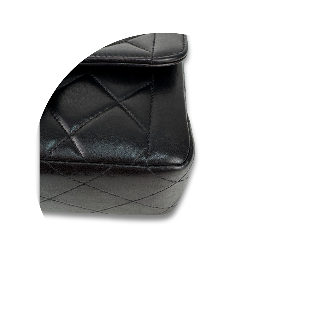 Chanel Black Lambskin Top Handle Mini