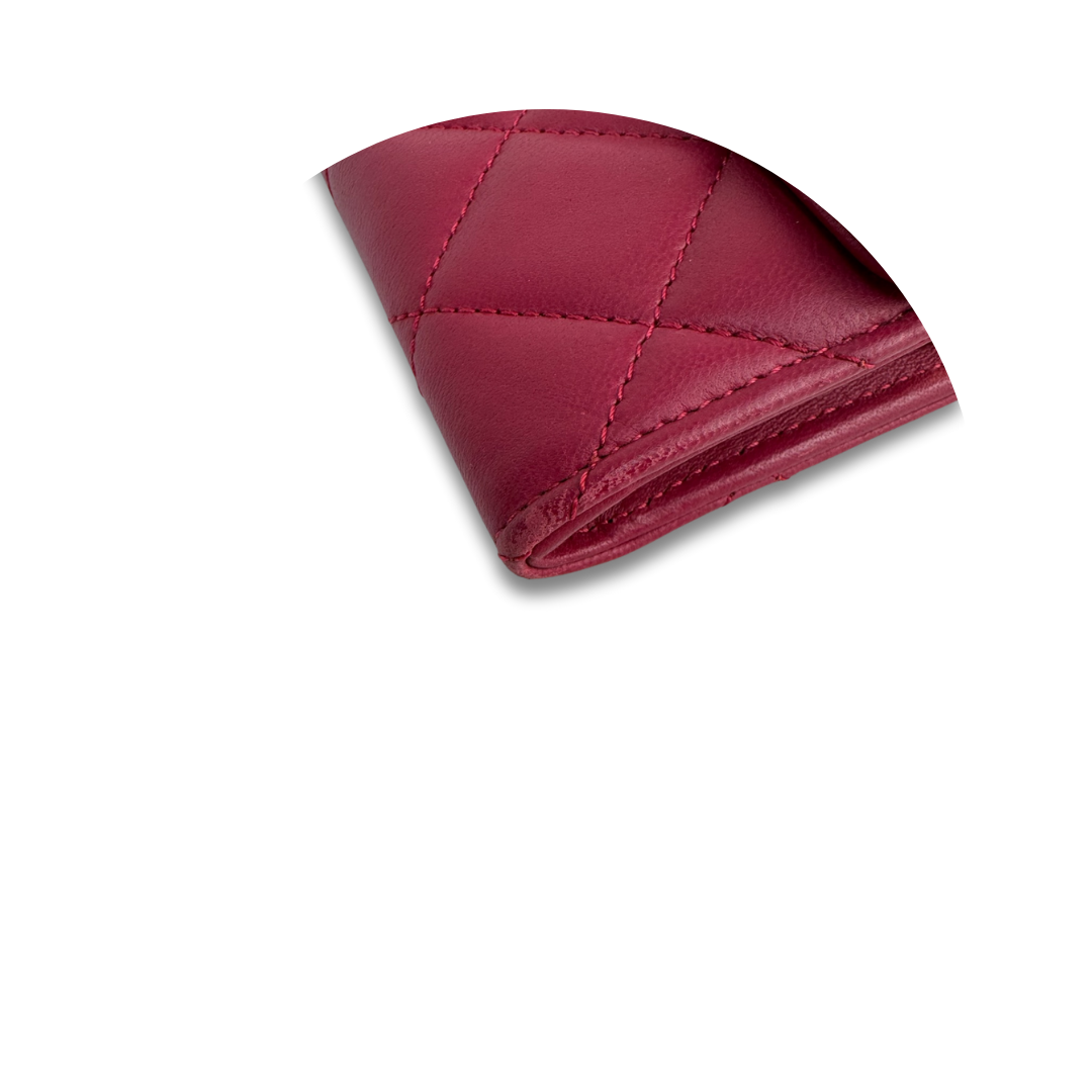 Chanel Fuchsia Quilted Lambskin Trendy CC Yen Wallet