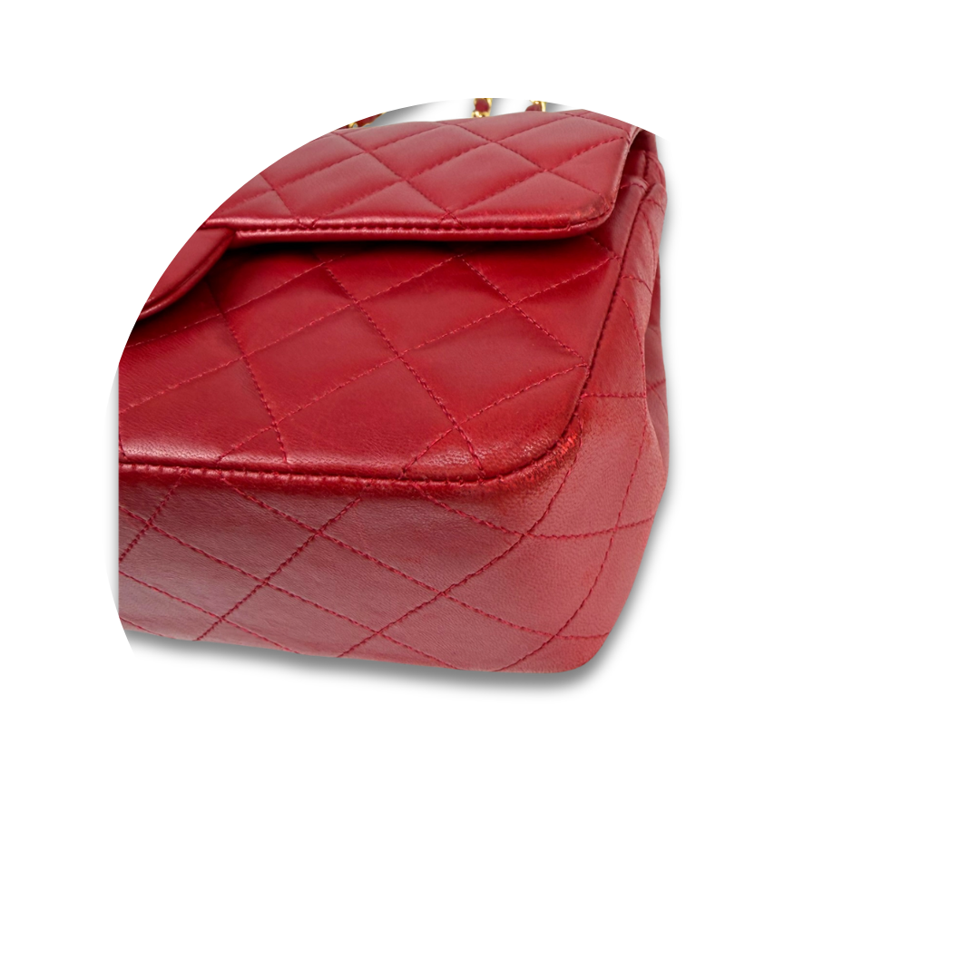 Chanel Red Classic Small Double Flap