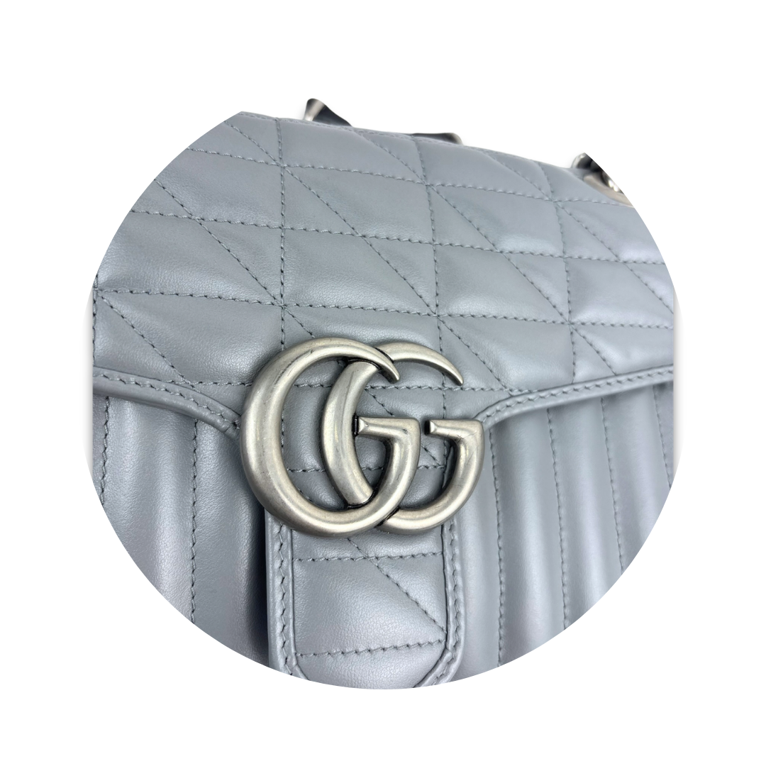 Gucci Grey GG Marmont Shoulder Bag