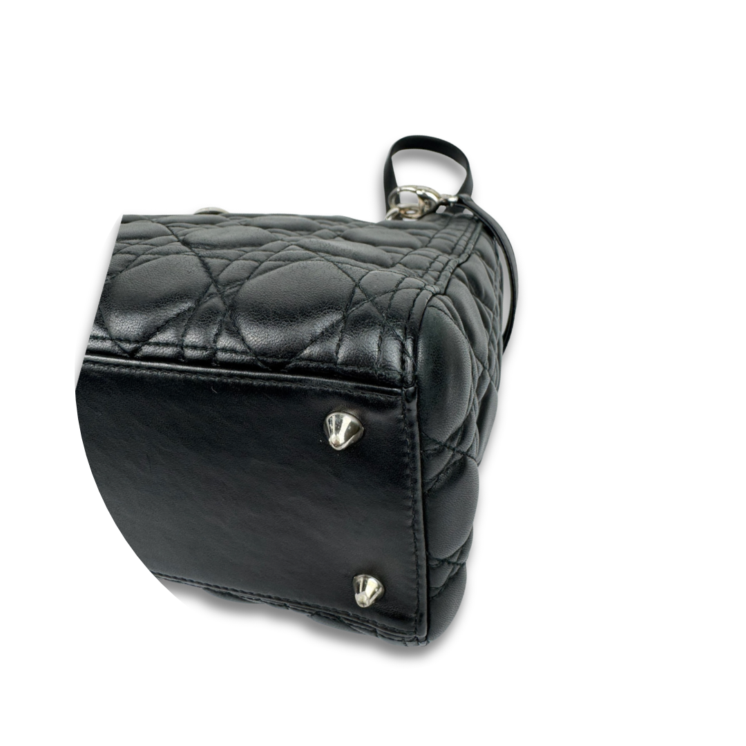 Dior Black Lambskin Medium Lady Dior
