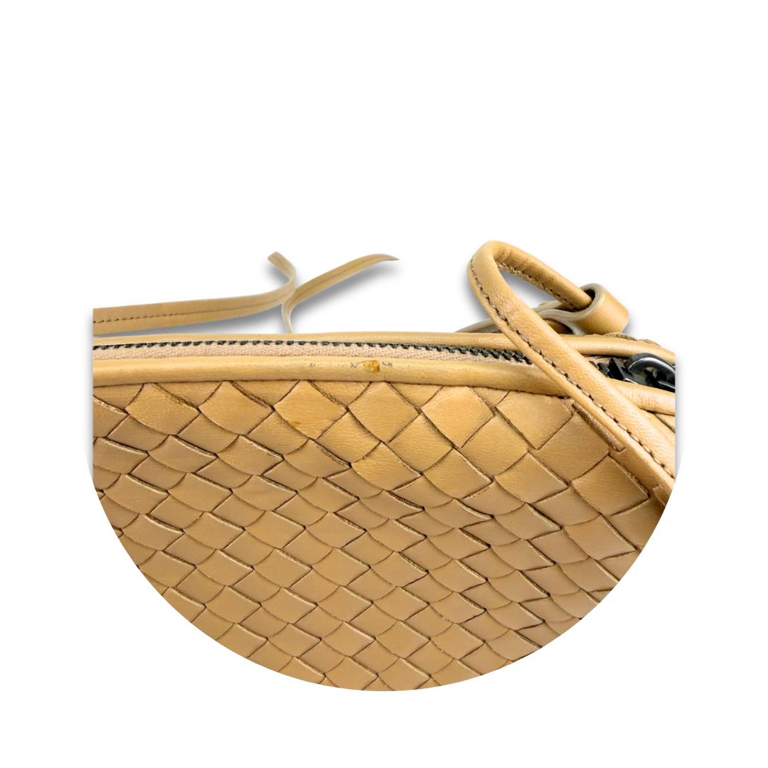 Bottega Veneta Beige Intrecciato Nodini Crossbody