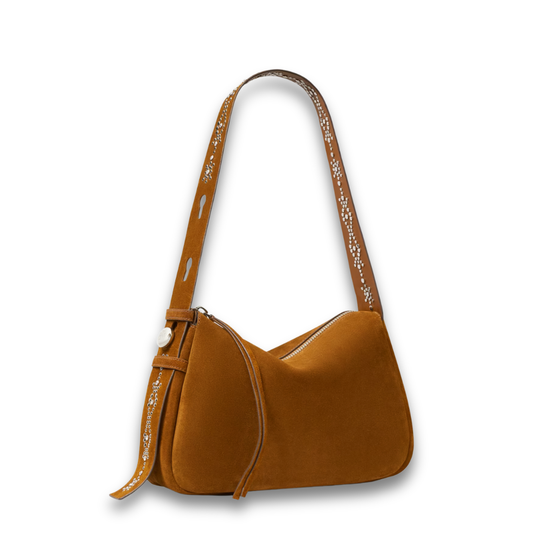 Tory Burch Romy Studded Suede Shoulder Bag