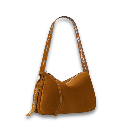 Tory Burch Romy Studded Suede Shoulder Bag