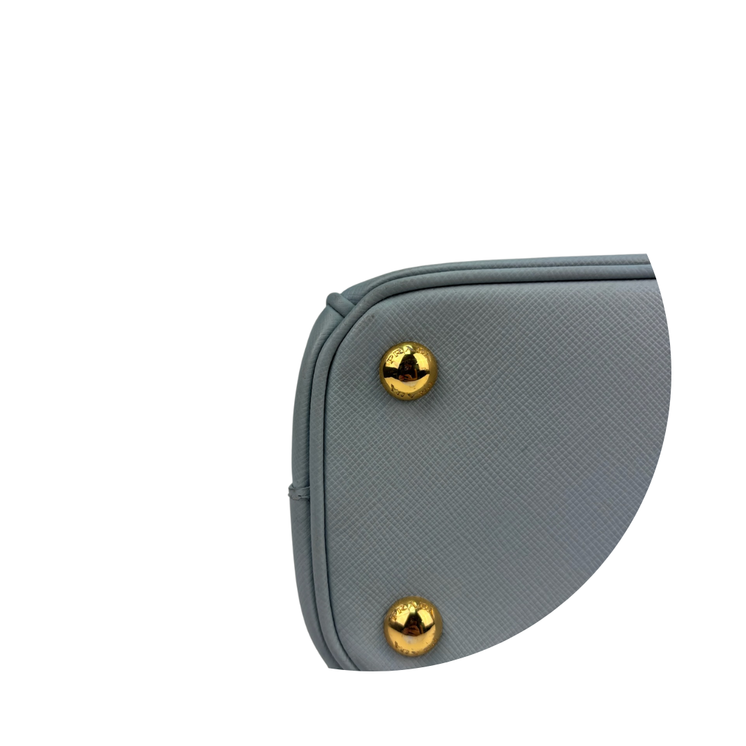 Prada Mini Light Blue Double Zip Galleria