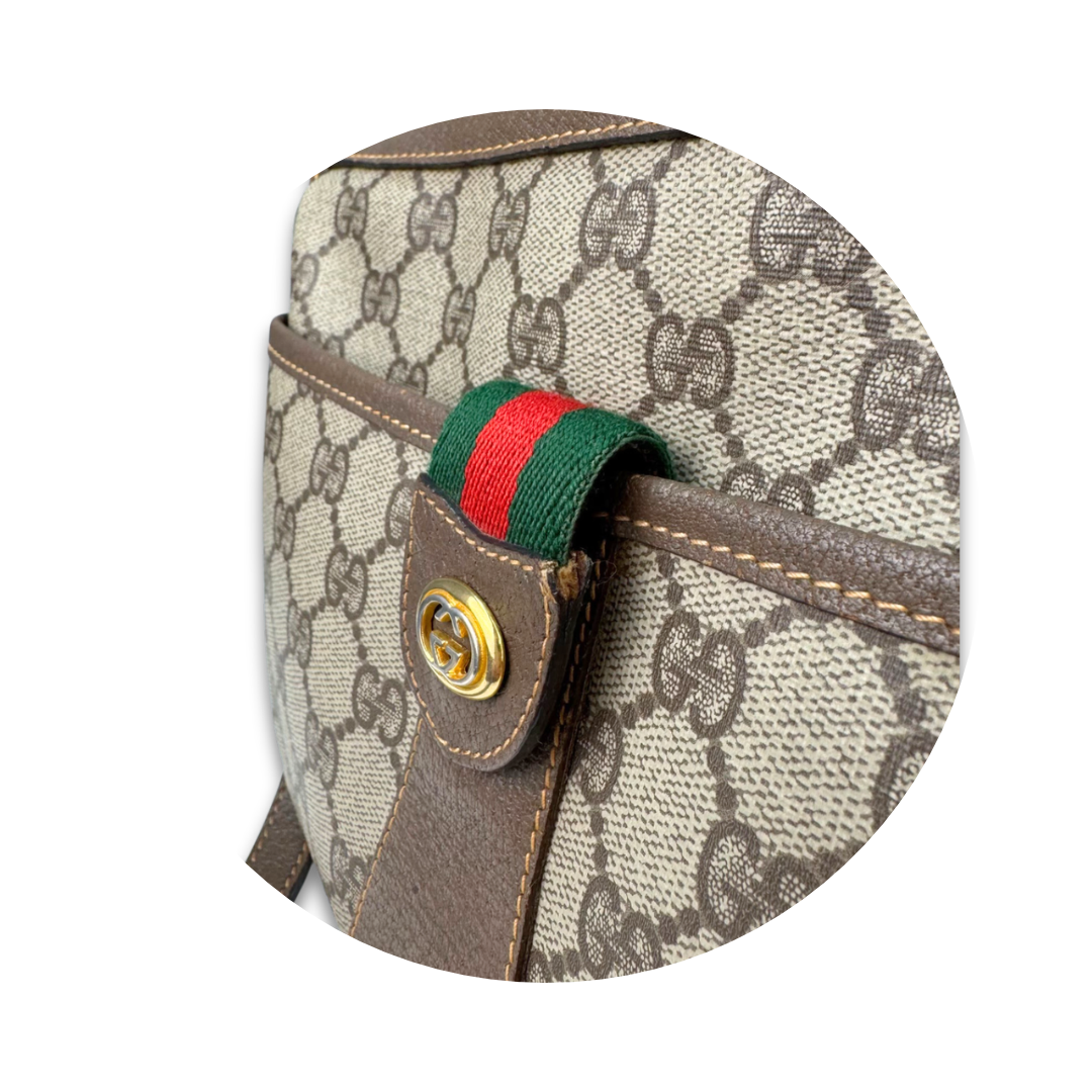 Gucci Brown Vintage Halfmoon Crossbody