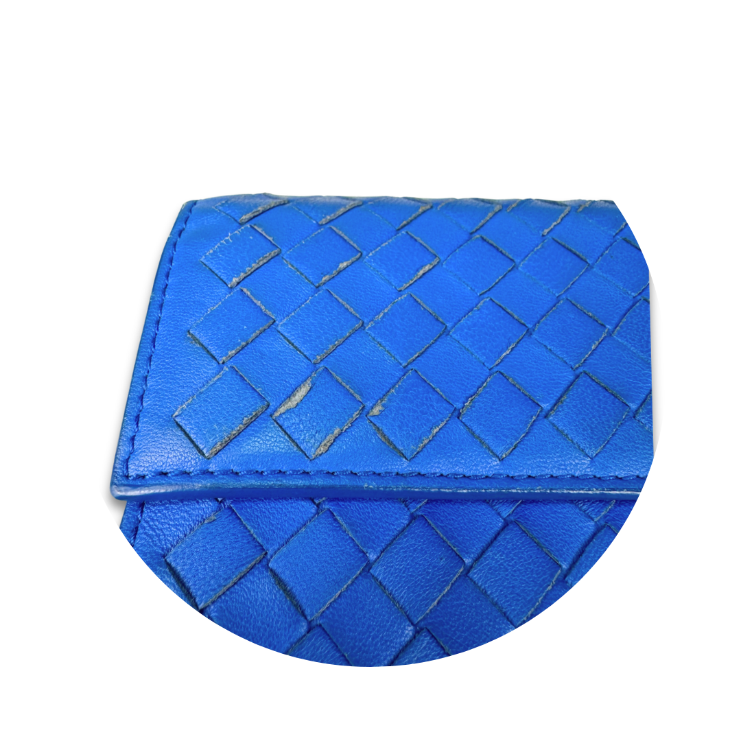 Bottega Veneta Blue Intrecciato Continental Flap Wallet